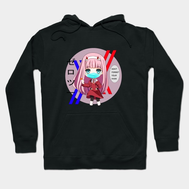 Zero two chibi, don't forget your mask Hoodie by KM Design